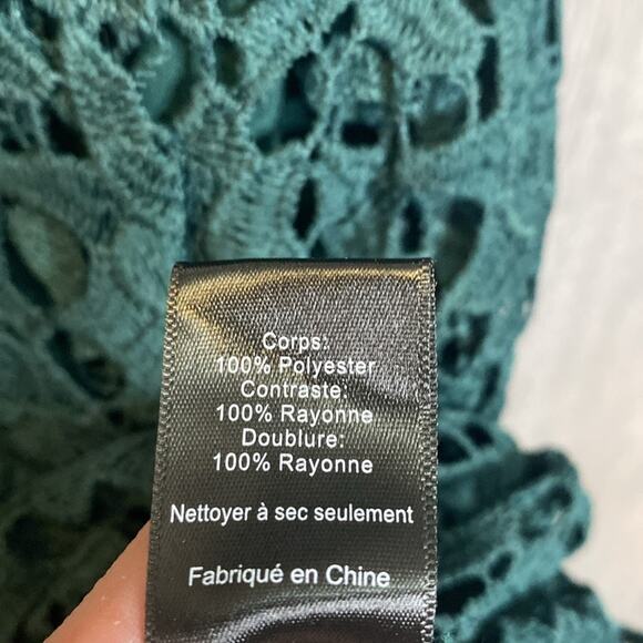 NWT ASTR the Label Lace V-Neck Midi Dress in Hunter Green Women's Small - Picture 7 of 8